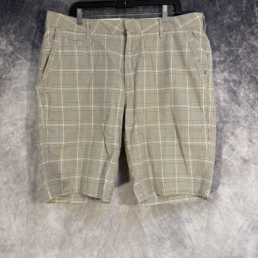 Express Chino Plaid Golf Shorts Beige Size 38 Men's Casual Summer Preppy Wear